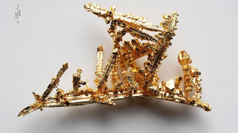 금 관련 실사 또는 그래픽 이미지: Gold-crystals
