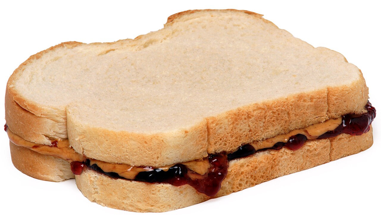 땅콩버터 관련 실사 또는 그래픽 이미지: Peanut-Butter-Jelly-Sandwich