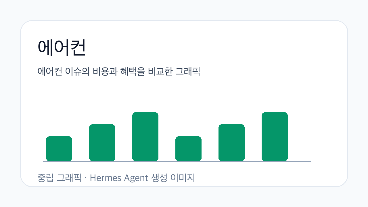 에어컨 이슈의 비용과 혜택을 비교한 그래픽