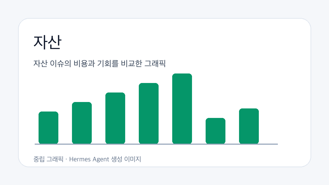 자산 이슈의 비용과 기회를 비교한 그래픽
