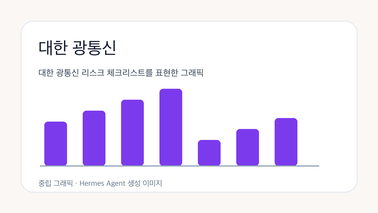 대한 광통신 리스크 체크리스트를 표현한 그래픽