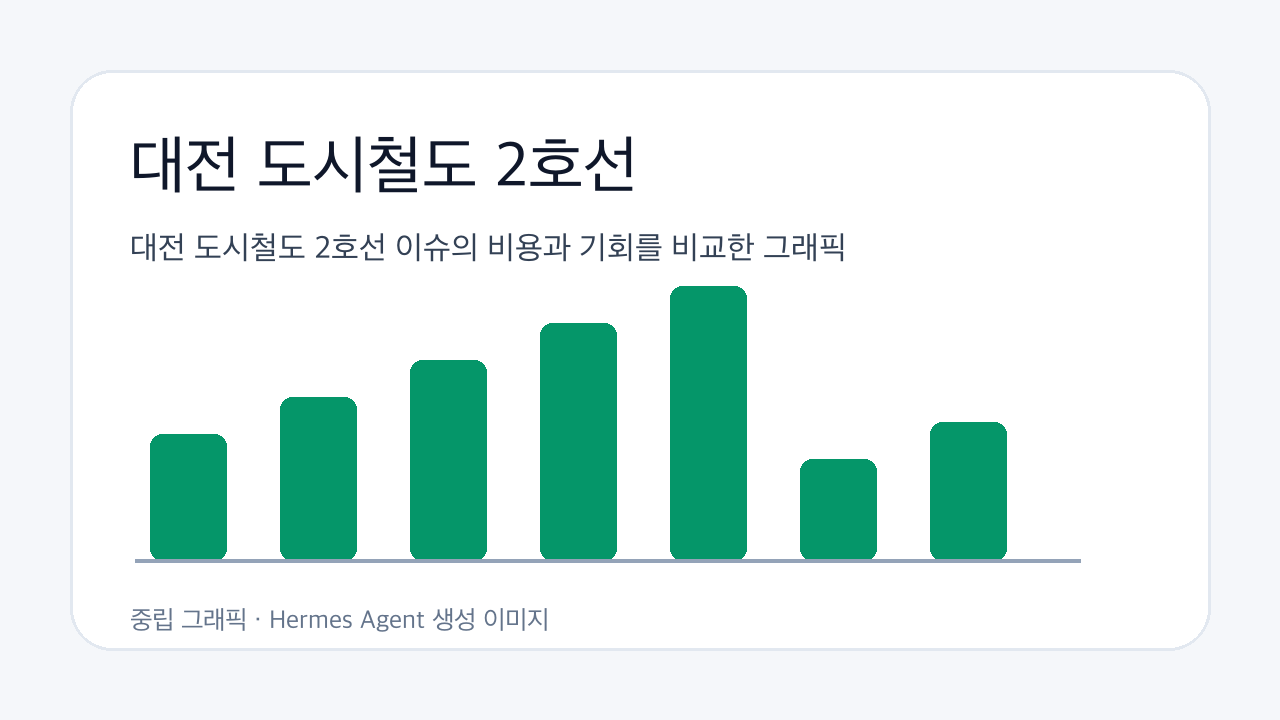 대전 도시철도 2호선 이슈의 비용과 기회를 비교한 그래픽