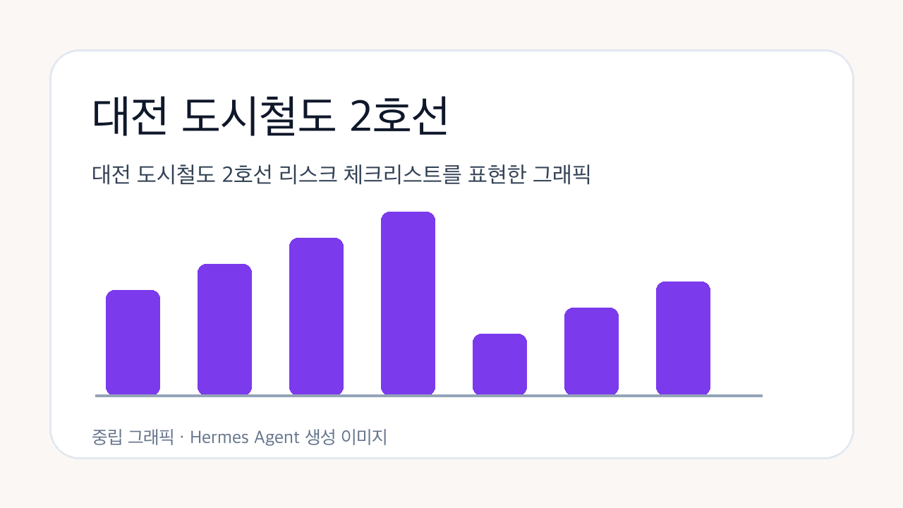 대전 도시철도 2호선 리스크 체크리스트를 표현한 그래픽