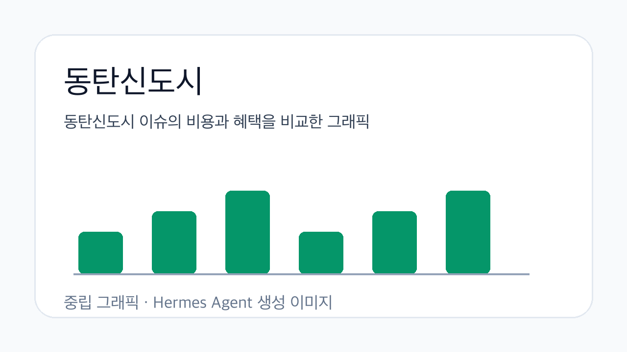 동탄신도시 이슈의 비용과 혜택을 비교한 그래픽