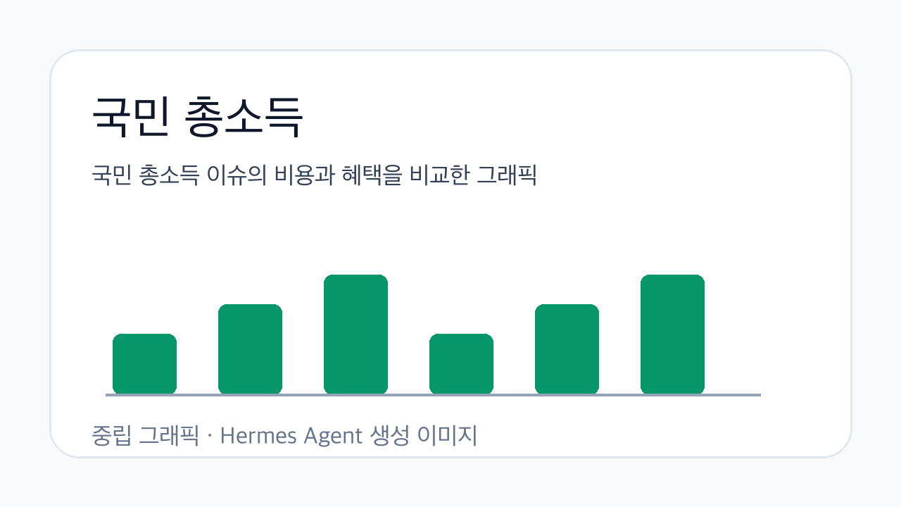 국민 총소득 이슈의 비용과 혜택을 비교한 그래픽