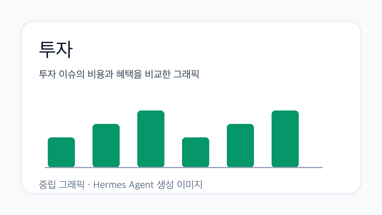 투자 이슈의 비용과 혜택을 비교한 그래픽