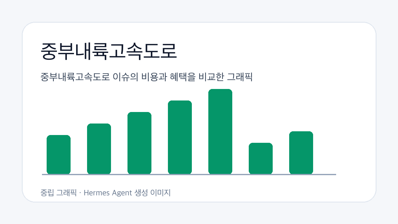 중부내륙고속도로 이슈의 비용과 혜택을 비교한 그래픽
