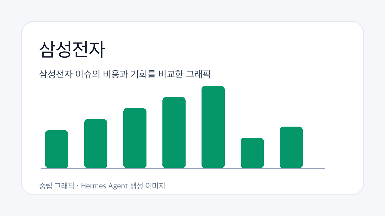 삼성전자 이슈의 비용과 기회를 비교한 그래픽