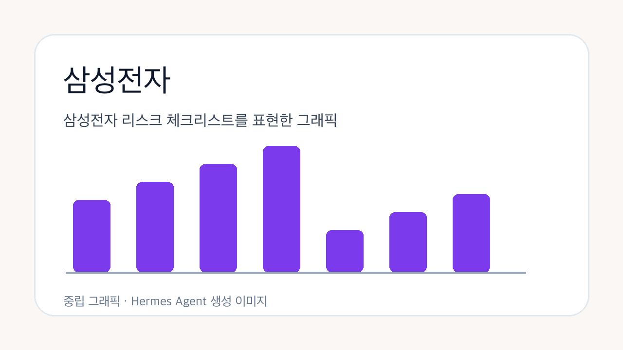 삼성전자 리스크 체크리스트를 표현한 그래픽