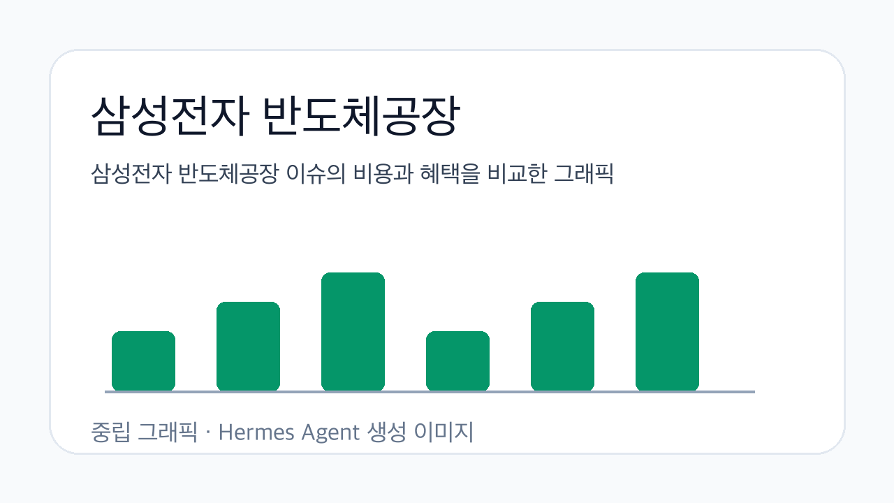 삼성전자 반도체공장 이슈의 비용과 혜택을 비교한 그래픽