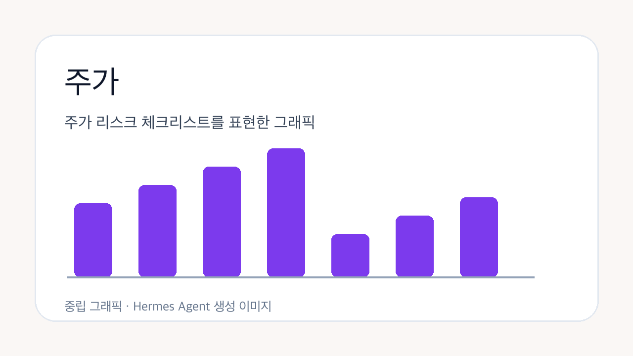 주가 리스크 체크리스트를 표현한 그래픽