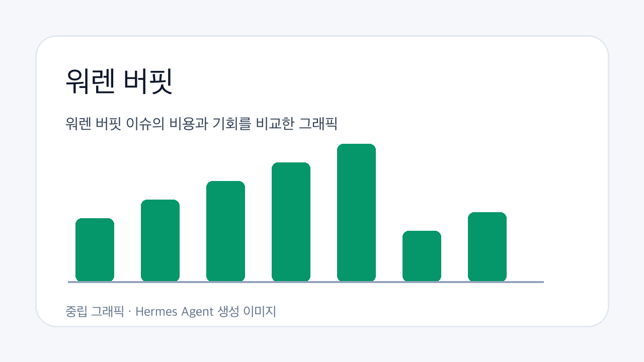 워렌 버핏 이슈의 비용과 기회를 비교한 그래픽