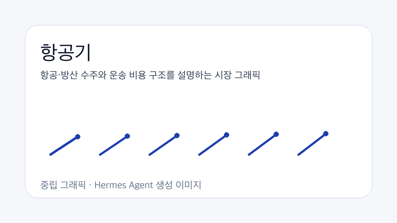 항공·방산 수주와 운송 비용 구조를 설명하는 시장 그래픽