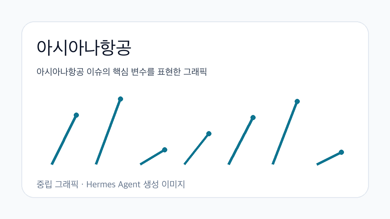 아시아나항공 이슈의 핵심 변수를 표현한 그래픽