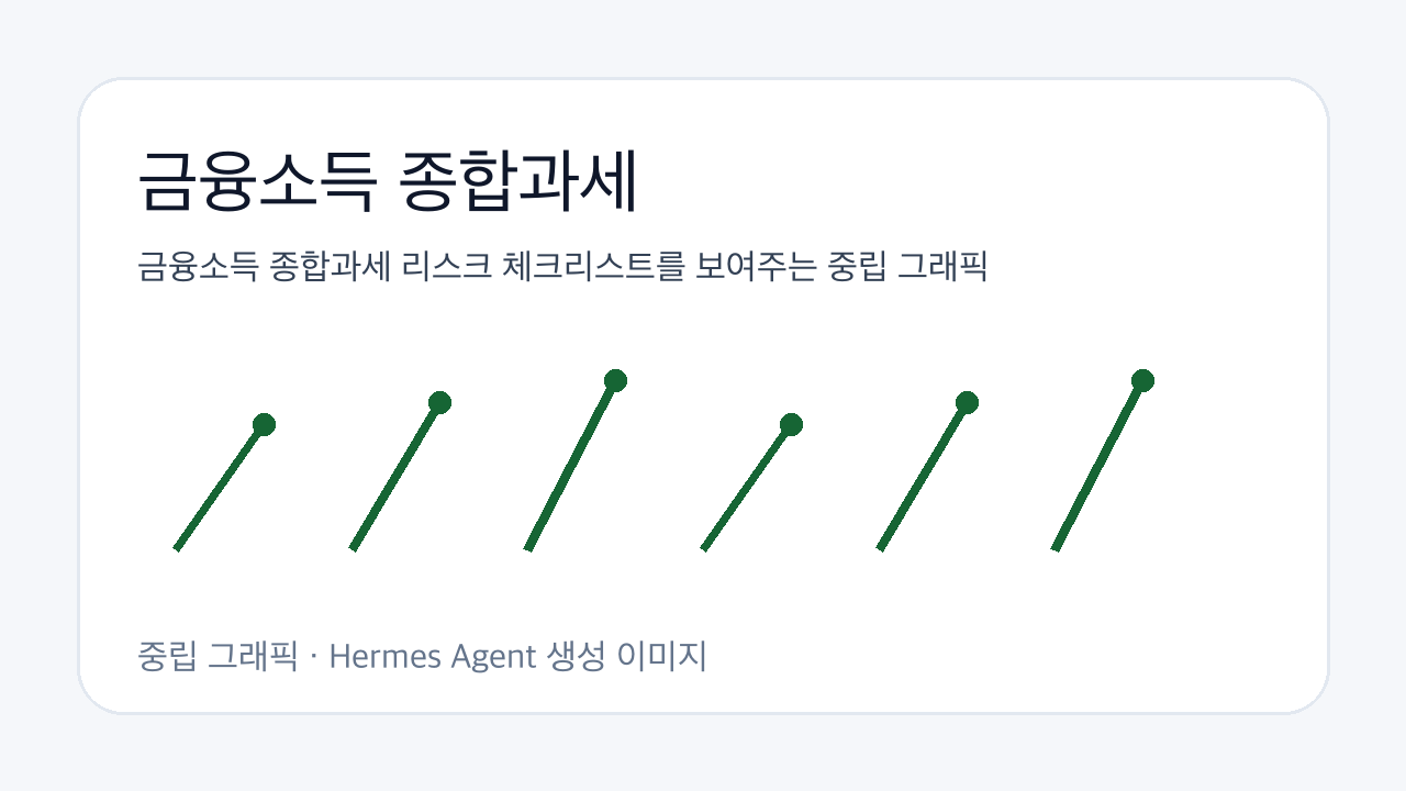 금융소득 종합과세 리스크 체크리스트를 보여주는 중립 그래픽