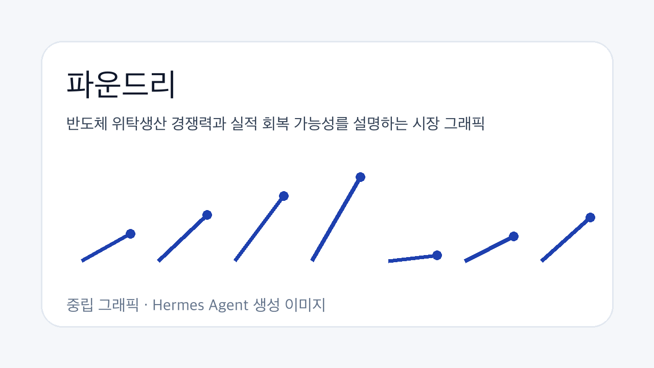 반도체 위탁생산 경쟁력과 실적 회복 가능성를 설명하는 시장 그래픽