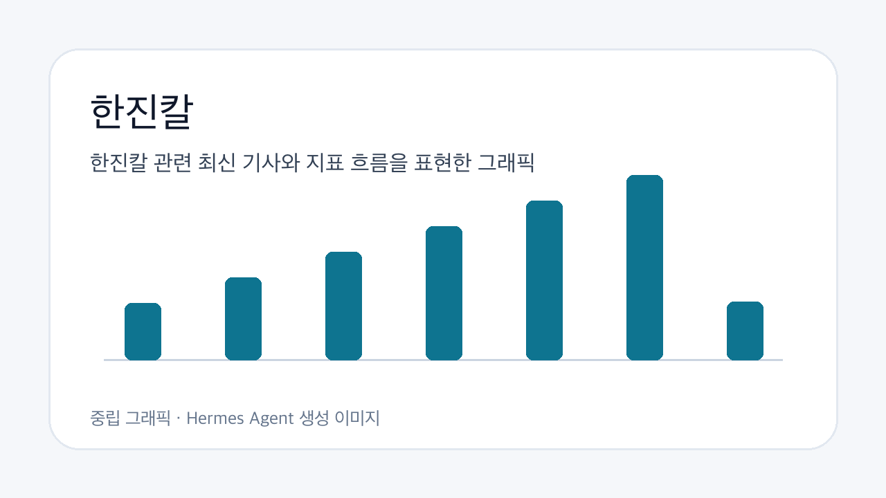 한진칼 관련 최신 기사와 지표 흐름을 표현한 그래픽