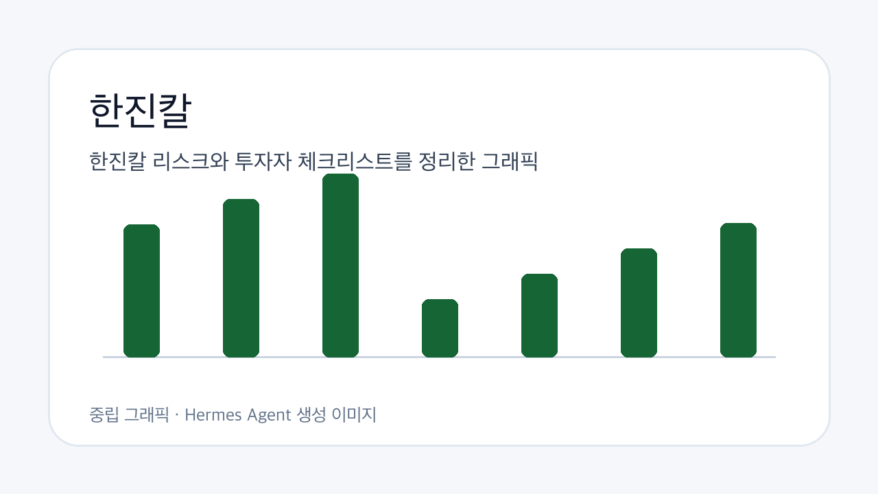 한진칼 리스크와 투자자 체크리스트를 정리한 그래픽