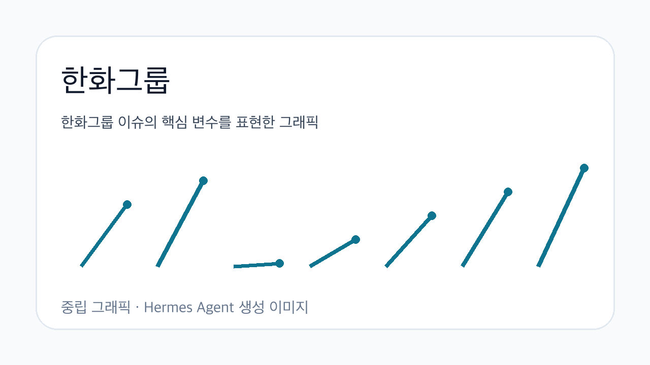 한화그룹 이슈의 핵심 변수를 표현한 그래픽