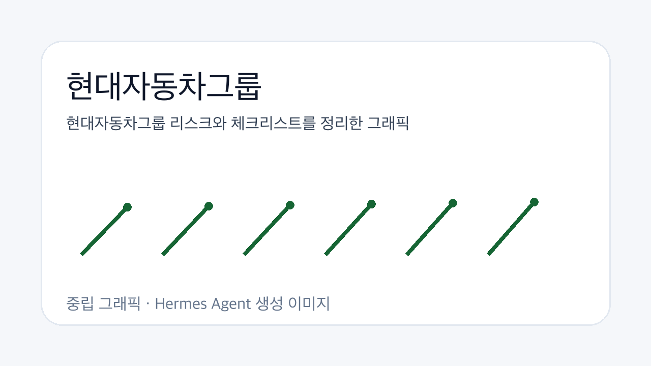 현대자동차그룹 리스크와 체크리스트를 정리한 그래픽