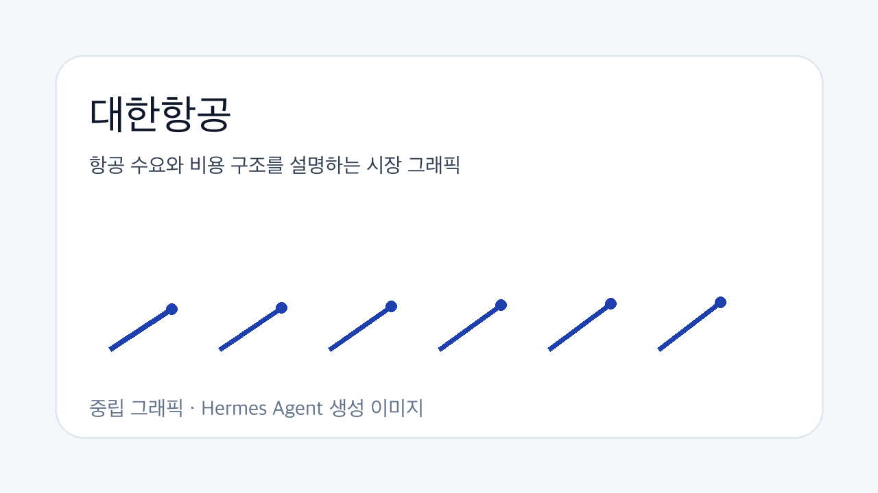 항공 수요와 비용 구조를 설명하는 시장 그래픽