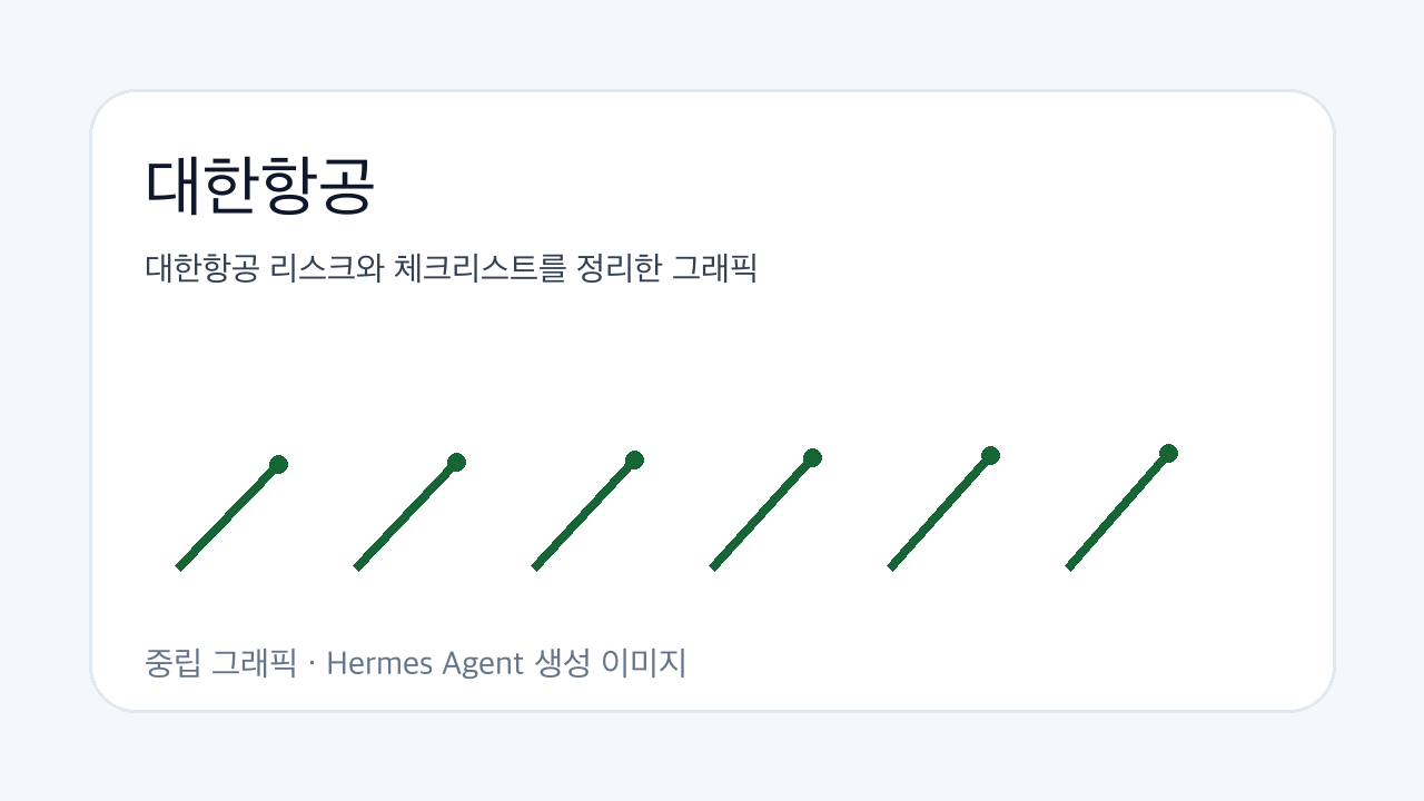 대한항공 리스크와 체크리스트를 정리한 그래픽