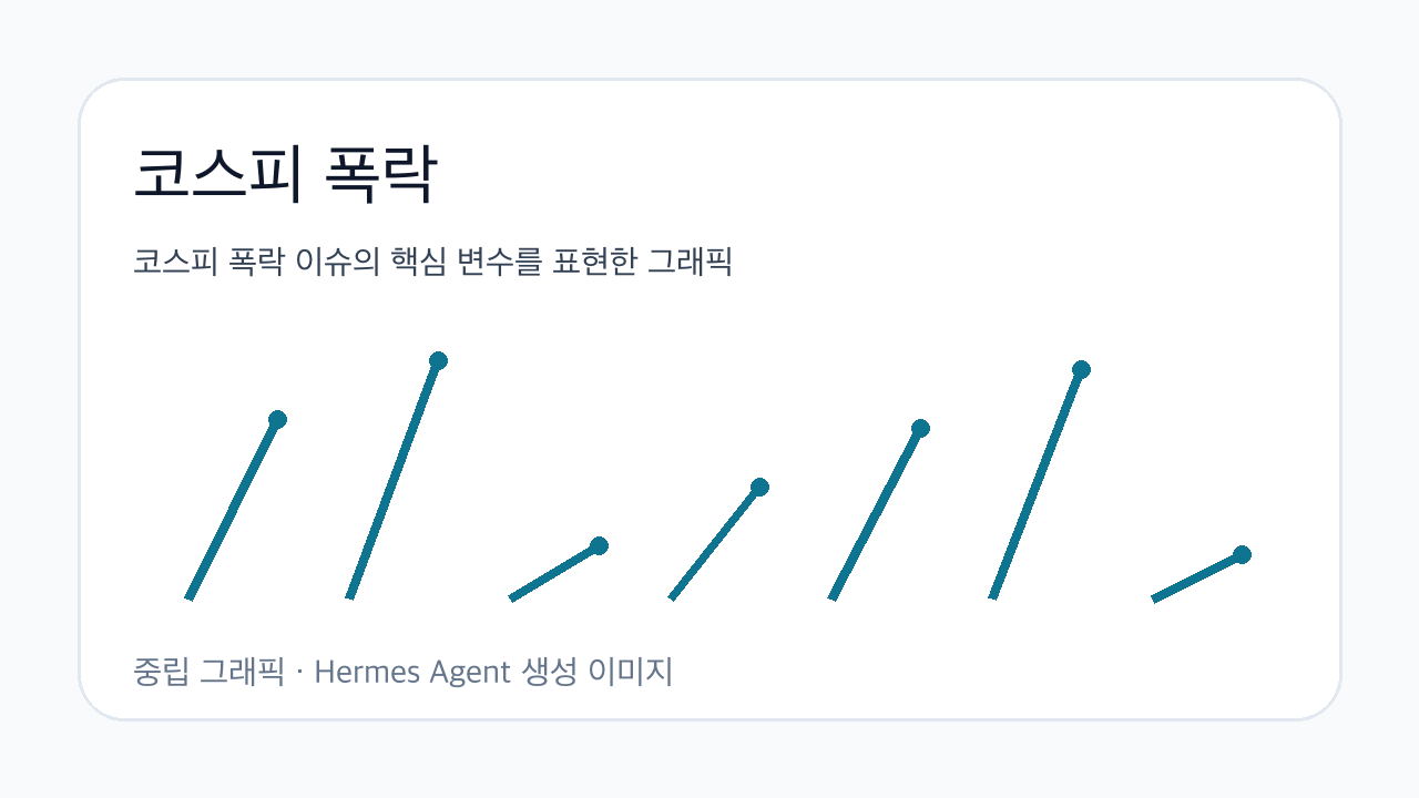 코스피 폭락 이슈의 핵심 변수를 표현한 그래픽