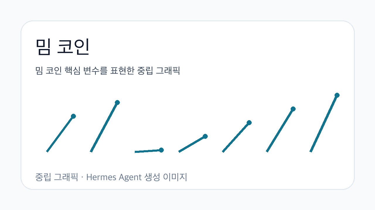 밈 코인 핵심 변수를 표현한 중립 그래픽