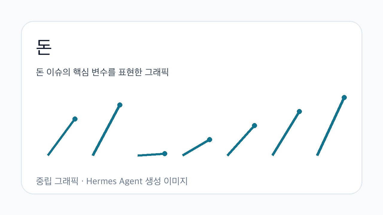 돈 이슈의 핵심 변수를 표현한 그래픽