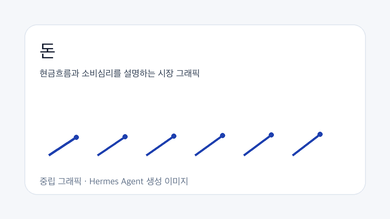 현금흐름과 소비심리를 설명하는 시장 그래픽
