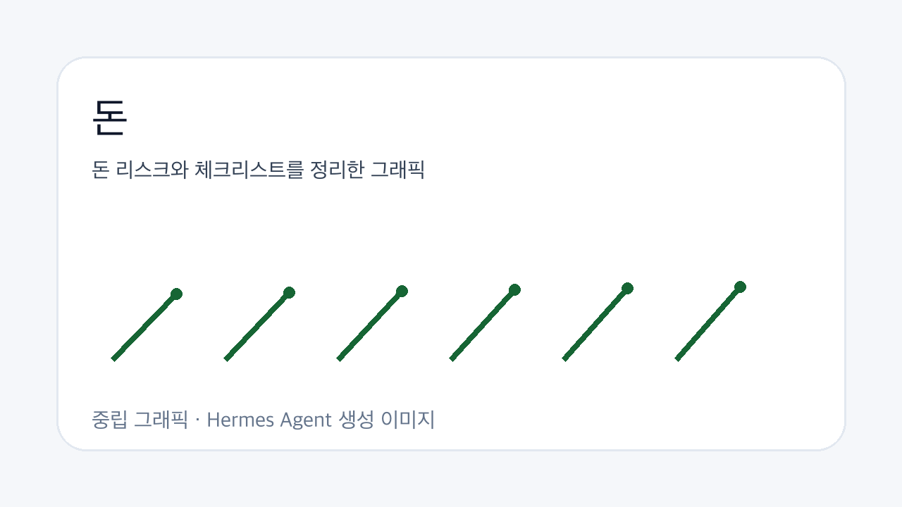 돈 리스크와 체크리스트를 정리한 그래픽