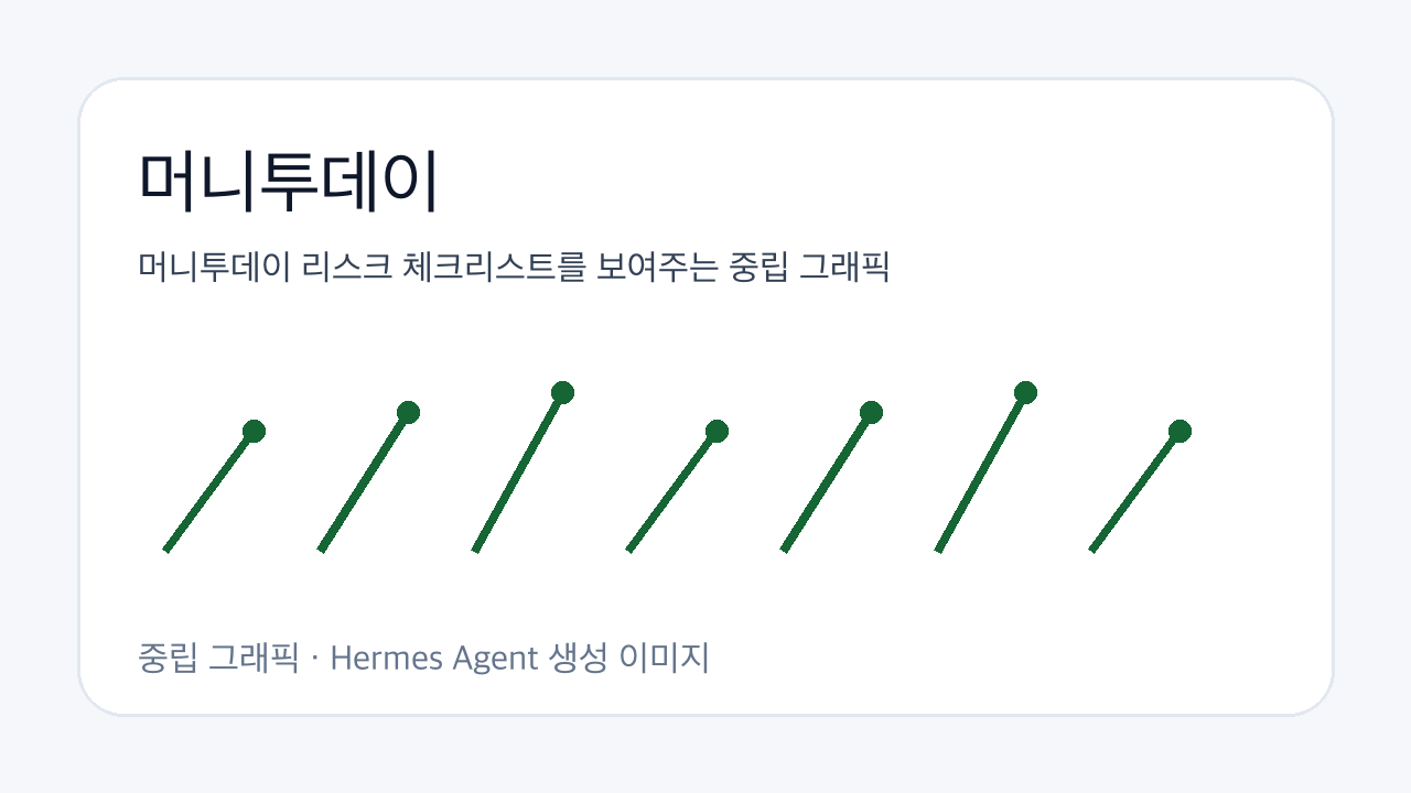 머니투데이 리스크 체크리스트를 보여주는 중립 그래픽
