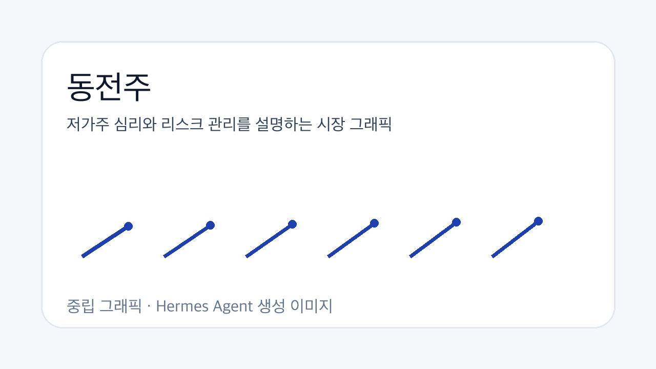 저가주 심리와 리스크 관리를 설명하는 시장 그래픽