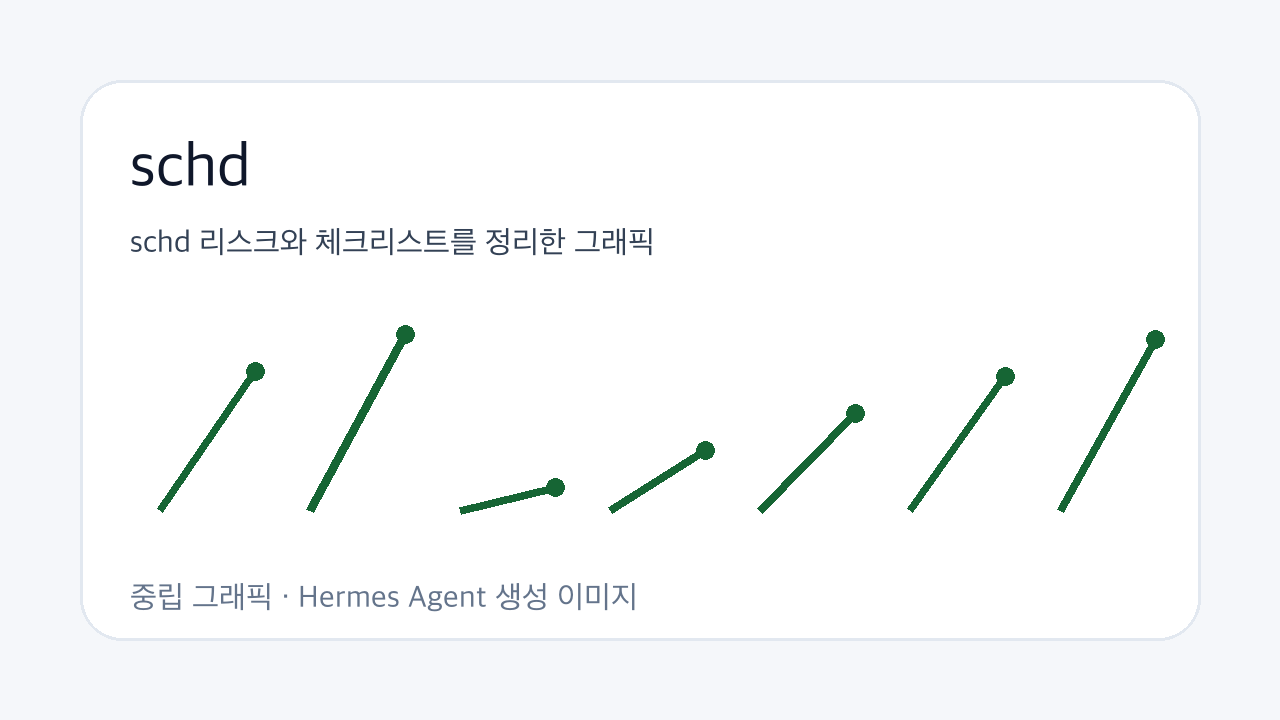 schd 리스크와 체크리스트를 정리한 그래픽