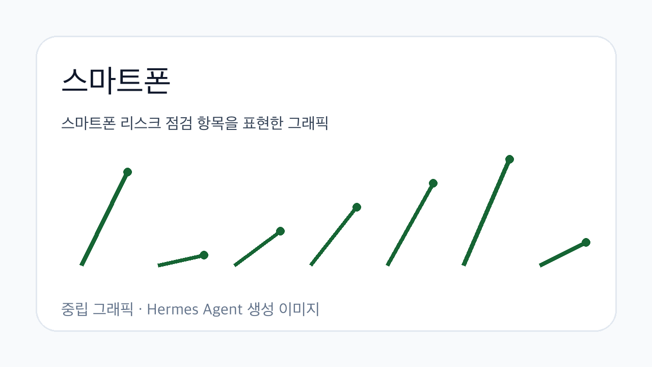 스마트폰 리스크 점검 항목을 표현한 그래픽