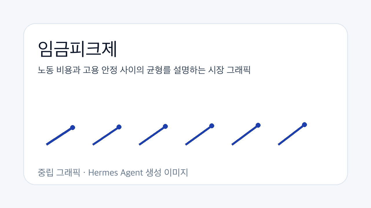 노동 비용과 고용 안정 사이의 균형를 설명하는 시장 그래픽